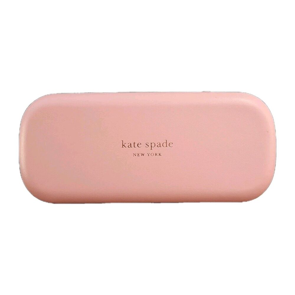 Kate Spade Hard Shell Glasses Case Pink Dark Green Textured Bottom